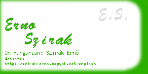 erno szirak business card