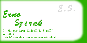 erno szirak business card